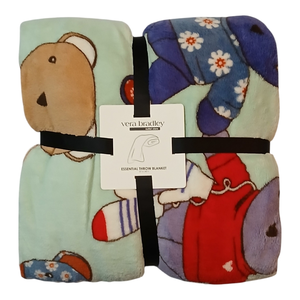 Vera Bradley fleece throw Toasty Teddies